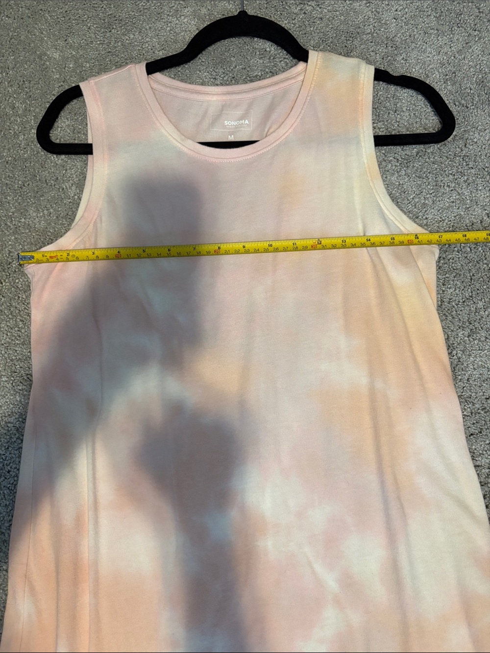 Sonoma Pink and White Tie-Dye Midi Tank Dress - Size M - Picture 8 of 8
